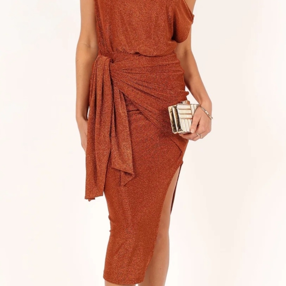 Petal & Pup Orange One Shoulder Asymmetrical Dress